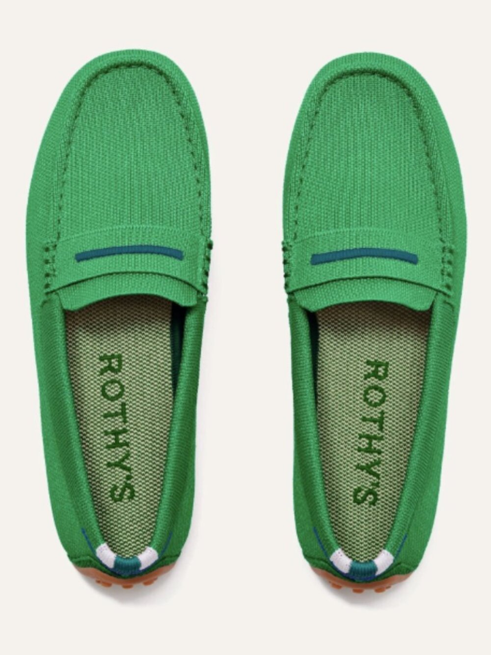 Rothys "Daily Driver" moccasin in Kelley Green